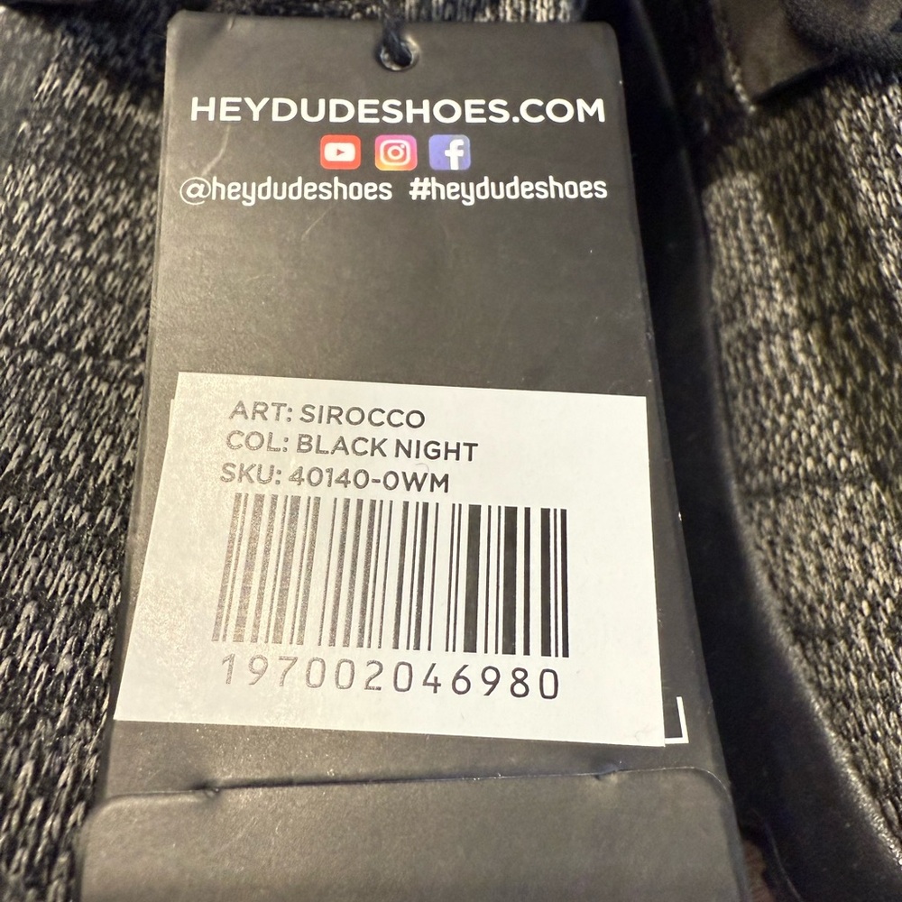 Men's Black and Gray Hey Dude Shoes - Picture 6 of 7